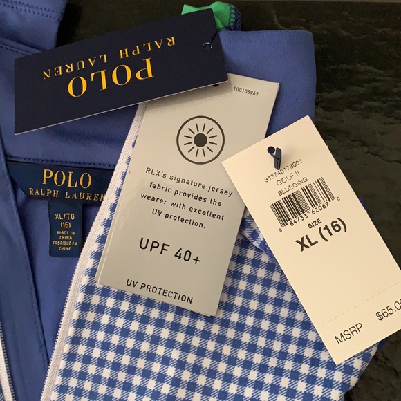 Polo RLX Jersey Mock Neck 1/4 Zip Colorblock Long Sleeves Golf Pullover - Picture 6 of 6